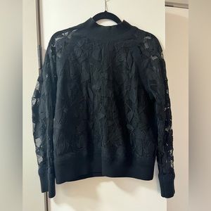 Black Rag &Bone sweater with black lace overlay. Size L